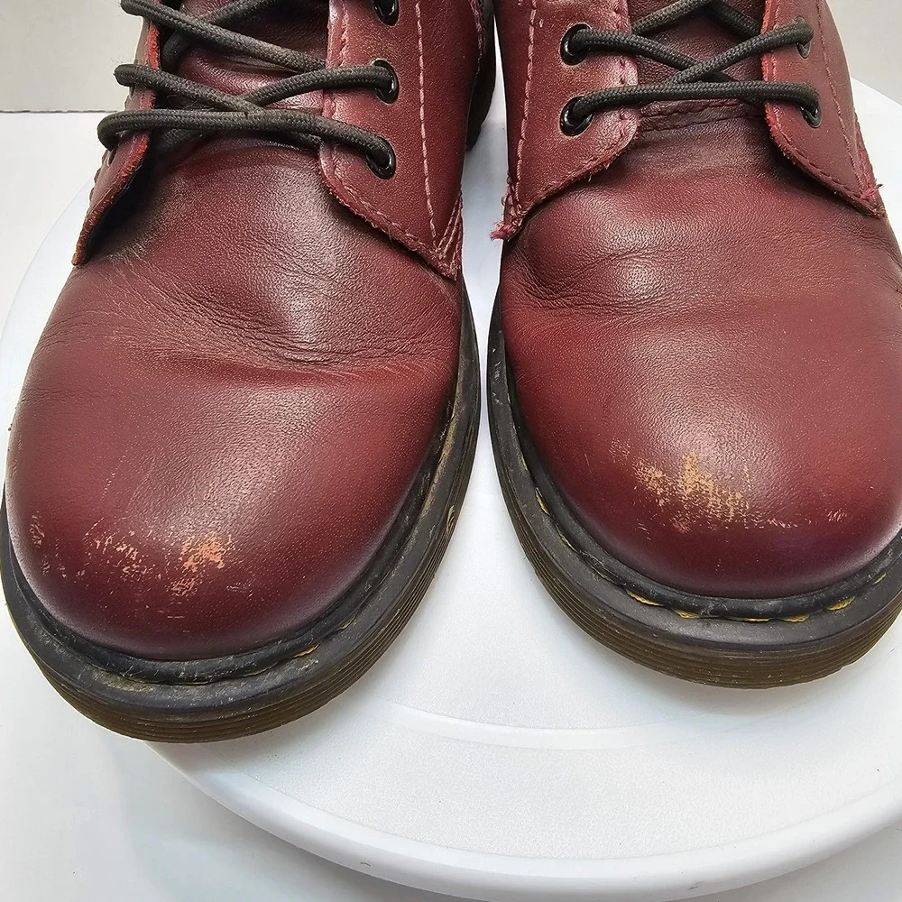 Dr Martens Docs Youth Kids Size 3 Boots  Cherry Red Leather Combat‎ Boots 1460J